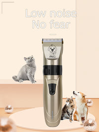 HKM-9717437 Professional Rechargeable Dog & Pet Hair Clipper with Titanium Ceramic Blade and Adjustable Guard Combs