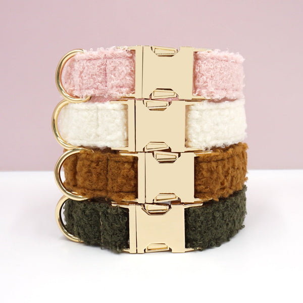 HKM-9717821 Adjustable Teddy Velvet Pet Collar in Multiple Colors for Dogs