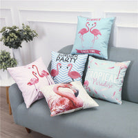 HKM-971859 Modern Minimalist Flamingo Cushion Cover in Cotton and Linen