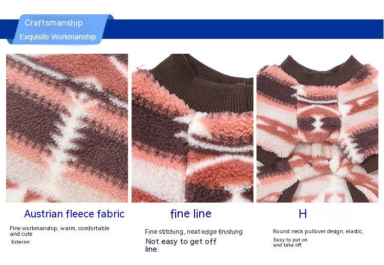 HKM-9719997 Warm Fluffy Jacket for Pets - Polar Fleece in Blue, Orange, Brown, Pink, Sizes S-XXL
