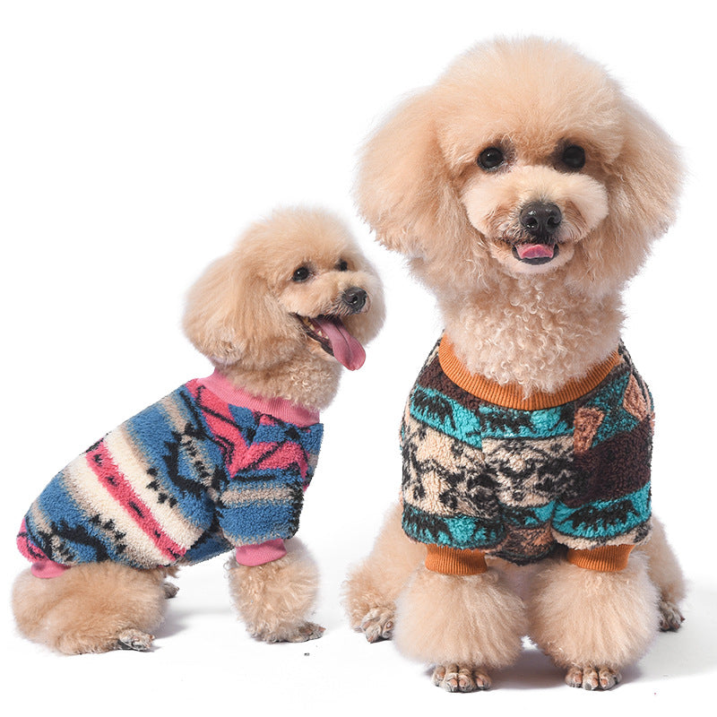 HKM-9719997 Warm Fluffy Jacket for Pets - Polar Fleece in Blue, Orange, Brown, Pink, Sizes S-XXL