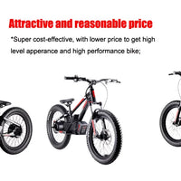 HKM-972051 16 Inch Electric Balance Bike for Kids 5-12 Years, 800W, 3 Speed, 20" Wheels, Aluminum Frame, 36V Battery, Up to 30 km/h