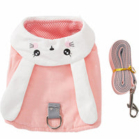 HKM-9721405 Cute Rabbit Design Pet Vest Chest Strap Leash for Cats - Available in S/M/L/XL