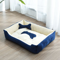 HKM-9721661 Four Seasons Dog Bed with Raised Pillow Edge, Waterproof Oxford Cloth and PP Cotton Filling for Small to Medium Dogs