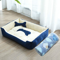 HKM-9721661 Four Seasons Dog Bed with Raised Pillow Edge, Waterproof Oxford Cloth and PP Cotton Filling for Small to Medium Dogs
