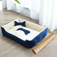 HKM-9721661 Four Seasons Dog Bed with Raised Pillow Edge, Waterproof Oxford Cloth and PP Cotton Filling for Small to Medium Dogs