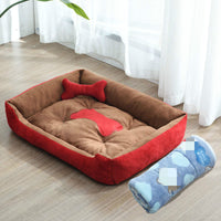 HKM-9721661 Four Seasons Dog Bed with Raised Pillow Edge, Waterproof Oxford Cloth and PP Cotton Filling for Small to Medium Dogs