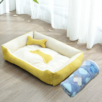HKM-9721661 Four Seasons Dog Bed with Raised Pillow Edge, Waterproof Oxford Cloth and PP Cotton Filling for Small to Medium Dogs