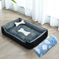 HKM-9721661 Four Seasons Dog Bed with Raised Pillow Edge, Waterproof Oxford Cloth and PP Cotton Filling for Small to Medium Dogs
