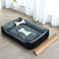 HKM-9721661 Four Seasons Dog Bed with Raised Pillow Edge, Waterproof Oxford Cloth and PP Cotton Filling for Small to Medium Dogs