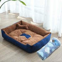 HKM-9721661 Four Seasons Dog Bed with Raised Pillow Edge, Waterproof Oxford Cloth and PP Cotton Filling for Small to Medium Dogs