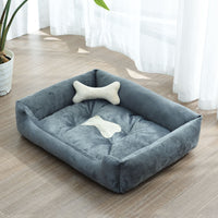 HKM-9721661 Four Seasons Dog Bed with Raised Pillow Edge, Waterproof Oxford Cloth and PP Cotton Filling for Small to Medium Dogs