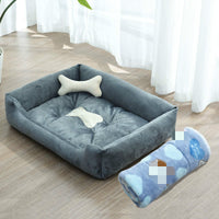 HKM-9721661 Four Seasons Dog Bed with Raised Pillow Edge, Waterproof Oxford Cloth and PP Cotton Filling for Small to Medium Dogs