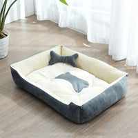 HKM-9721661 Four Seasons Dog Bed with Raised Pillow Edge, Waterproof Oxford Cloth and PP Cotton Filling for Small to Medium Dogs