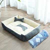 HKM-9721661 Four Seasons Dog Bed with Raised Pillow Edge, Waterproof Oxford Cloth and PP Cotton Filling for Small to Medium Dogs