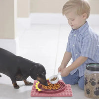 HKM-9721789 Stable Slow Feeder Licking Mat for Dogs and Cats - Smooth Texture, Reduces Eating Speed