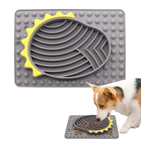 HKM-9721789 Stable Slow Feeder Licking Mat for Dogs and Cats - Smooth Texture, Reduces Eating Speed