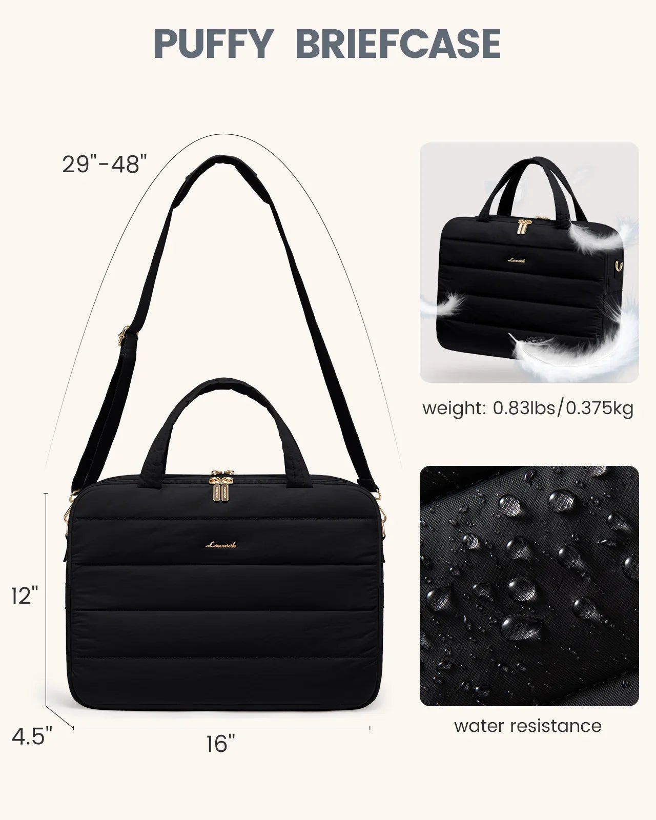 HKM-972179 Lightweight Work Messenger Bag for Women - Large Travel Computer Briefcase for 15.6in Laptops