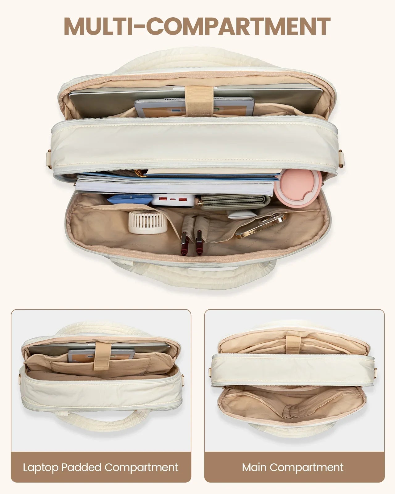 HKM-972179 Lightweight Work Messenger Bag for Women - Large Travel Computer Briefcase for 15.6in Laptops
