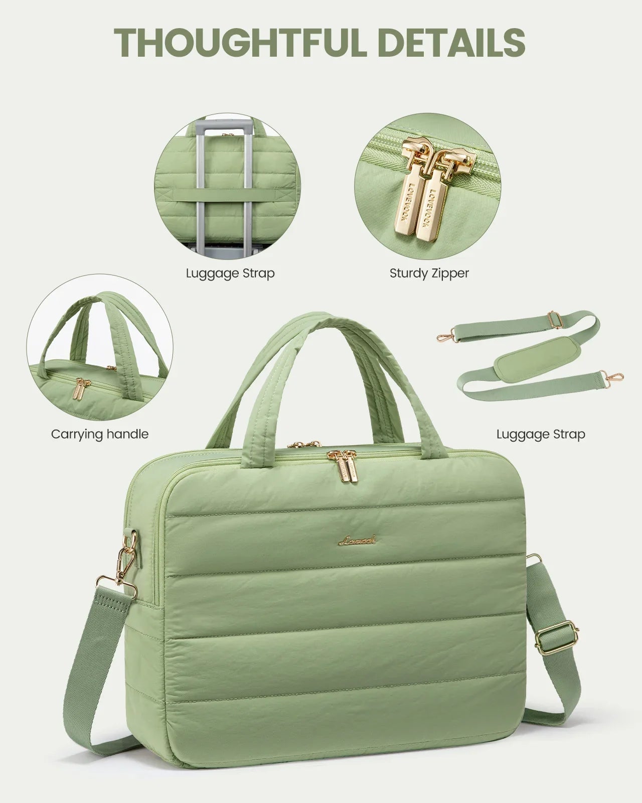 HKM-972179 Lightweight Work Messenger Bag for Women - Large Travel Computer Briefcase for 15.6in Laptops