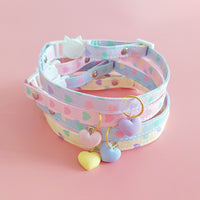 HKM-9723581 Adjustable Love Pattern Cat Collar in Various Colors