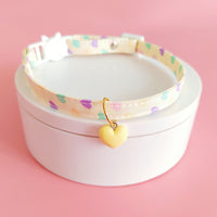 HKM-9723581 Adjustable Love Pattern Cat Collar in Various Colors