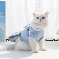 HKM-9726141 Plaid Skirt Dog Dress for Small Pets - Stylish Spring & Autumn Apparel in Multiple Sizes