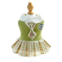 HKM-9726141 Plaid Skirt Dog Dress for Small Pets - Stylish Spring & Autumn Apparel in Multiple Sizes