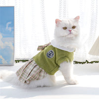 HKM-9726141 Plaid Skirt Dog Dress for Small Pets - Stylish Spring & Autumn Apparel in Multiple Sizes
