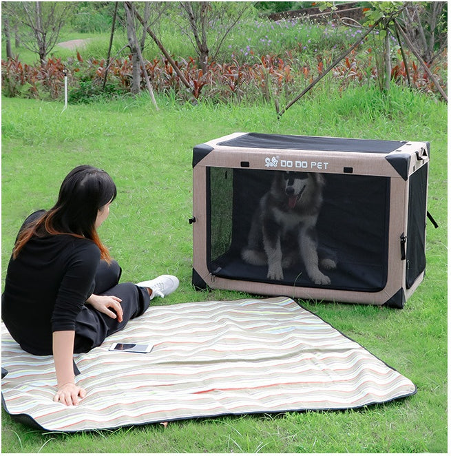 HKM-9726397 One Piece Collapsible Cloth Kennel Tent - Khaki, Green, Black, Size S (51*33*33cm)