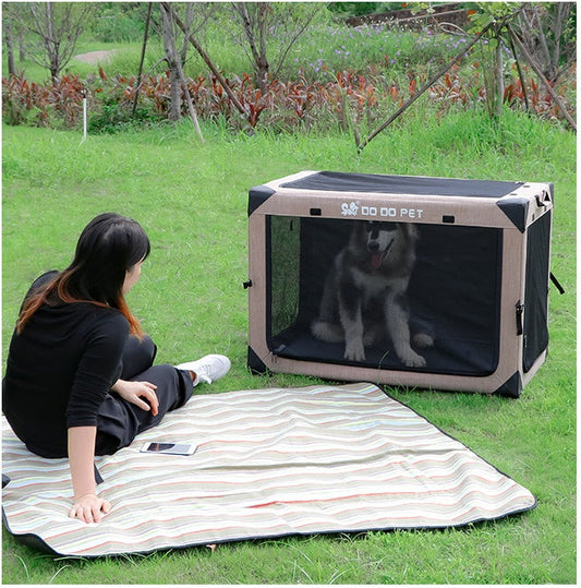 HKM-9726397 One Piece Collapsible Cloth Kennel Tent - Khaki, Green, Black, Size S (51*33*33cm)