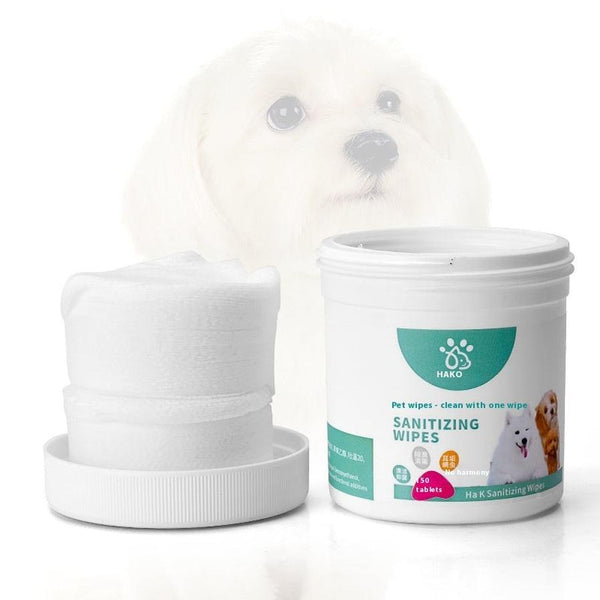HKM-972691 Pet Cleaning Wipes with Aloe Vera - 150 Tablets for Eyes, Ears, and Body Care