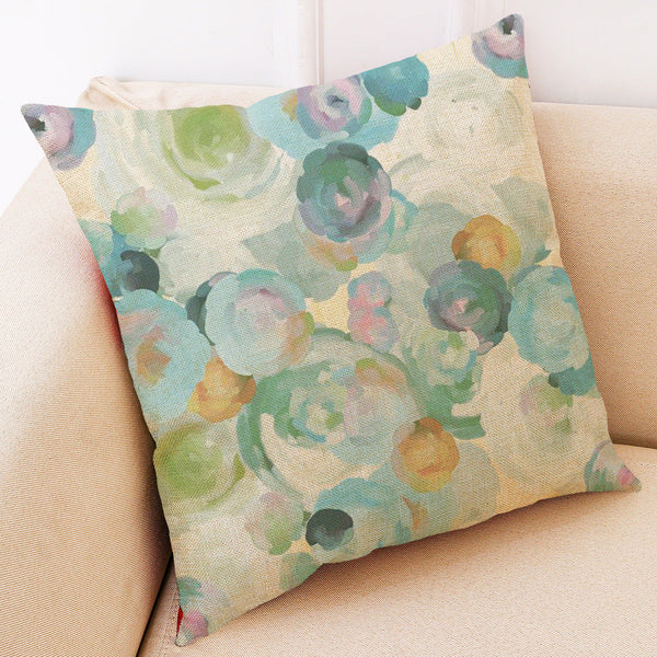 HKM-972755 Printing Cotton and Linen Cushion Case for Couch and Seat, 45x45 cm