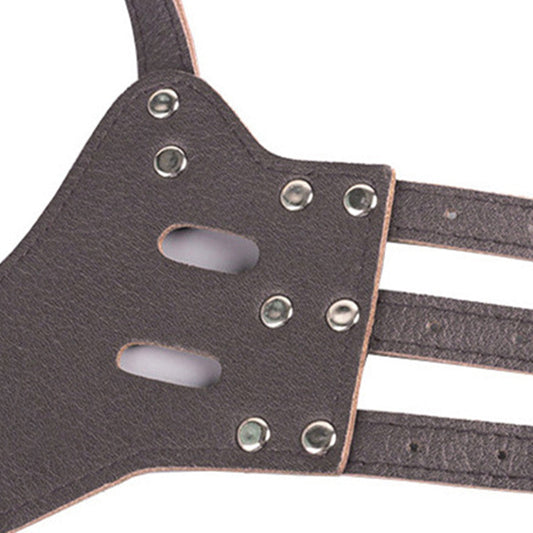HKM-9728189 Anti-Bite and Barking Mouth Cover for Medium and Large Dogs – Durable Cowhide Design in Black