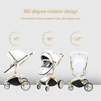 HKM-3972819 Luxury Adjustable Baby Stroller with Reversible Seat and Multi-Angle Rotation