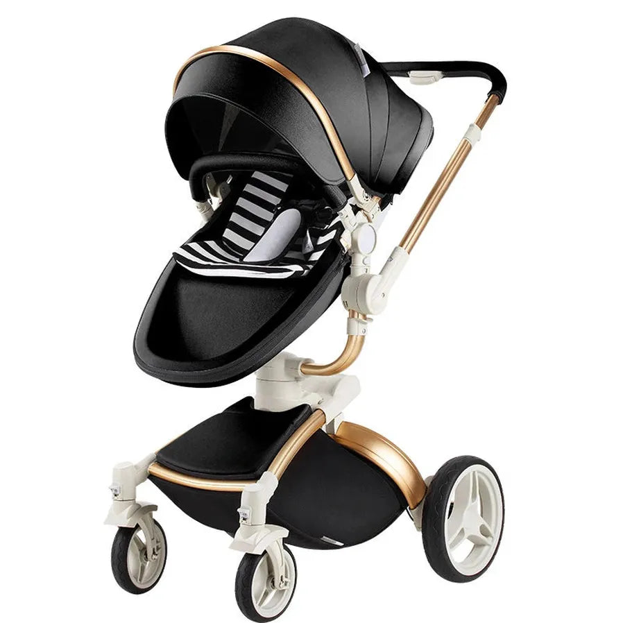 HKM-3972819 Luxury Adjustable Baby Stroller with Reversible Seat and Multi-Angle Rotation