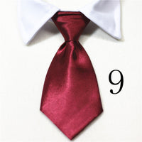 HKM-9729597 Solid Color and Striped Fake Tie for Pets - Cotton, S and L Sizes