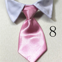 HKM-9729597 Solid Color and Striped Fake Tie for Pets - Cotton, S and L Sizes