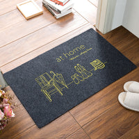 HKM-973011 Water-Absorbent Non-Slip Polyester Fiber Entrance Floor Mats with Floral and Beach Designs