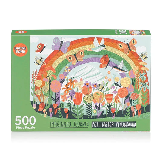 HKM-973075 500 Piece Custom Paper Puzzle - Pollinator's Playground for Ages 2 to 7