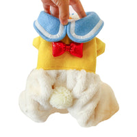 HKM-9731773 Padded Cotton Pet Jacket with Bowknot Collar – Available in Blue and Yellow