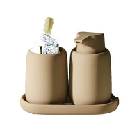 HKM-973203 Ceramic Pink Bathroom Accessories Set with Countertop Jars