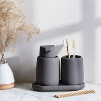 HKM-973203 Ceramic Pink Bathroom Accessories Set with Countertop Jars