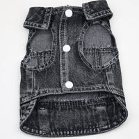 HKM-9732925 Denim Traction Vest for Small Dogs – Casual Pet Clothing in Blue and Black