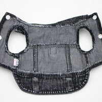 HKM-9732925 Denim Traction Vest for Small Dogs – Casual Pet Clothing in Blue and Black
