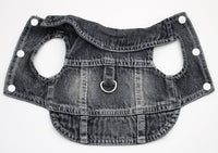 HKM-9732925 Denim Traction Vest for Small Dogs – Casual Pet Clothing in Blue and Black