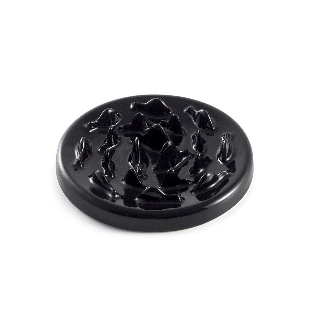 HKM-9733309 Ceramic Slow Food Bowl for Cats and Small Dogs - Fish & Bone Design