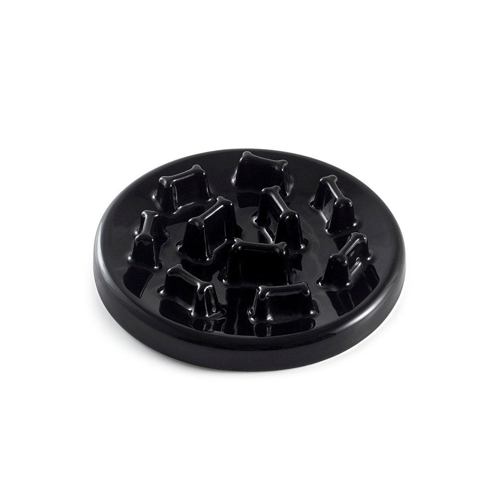 HKM-9733309 Ceramic Slow Food Bowl for Cats and Small Dogs - Fish & Bone Design