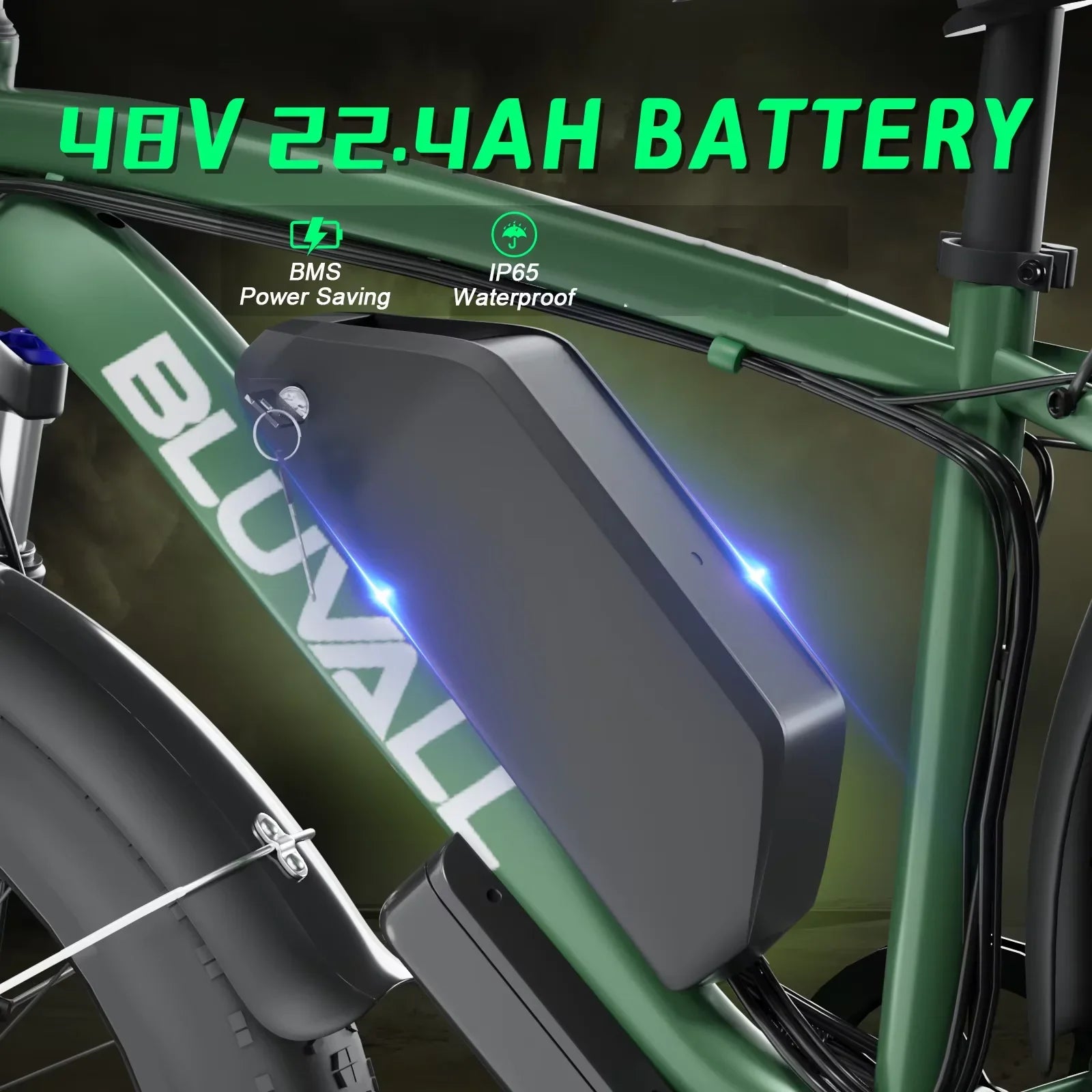 HKM-973331 2000W Electric Mountain Bike with Dual Motor, 48V 22.4Ah Lithium Battery, 7-Speed Gears, Fat Tire 26"x4"