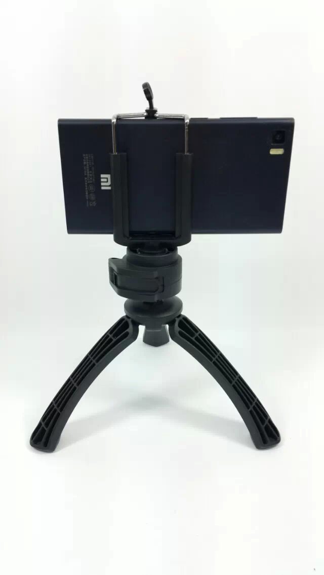 HKM-973331 Adjustable Portable Tripod Stand Holder for Cellphones and Cameras - Compatible with iPhone and Universal Models